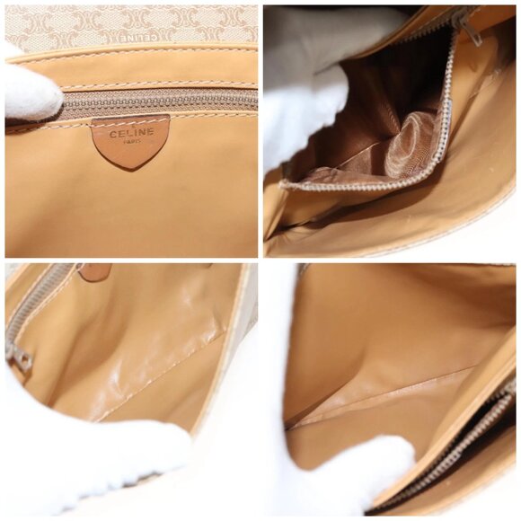 CELINE Macadam Canvas Shoulder Bag PVC Beige Gold Auth sw761 - Picture 15 of 16